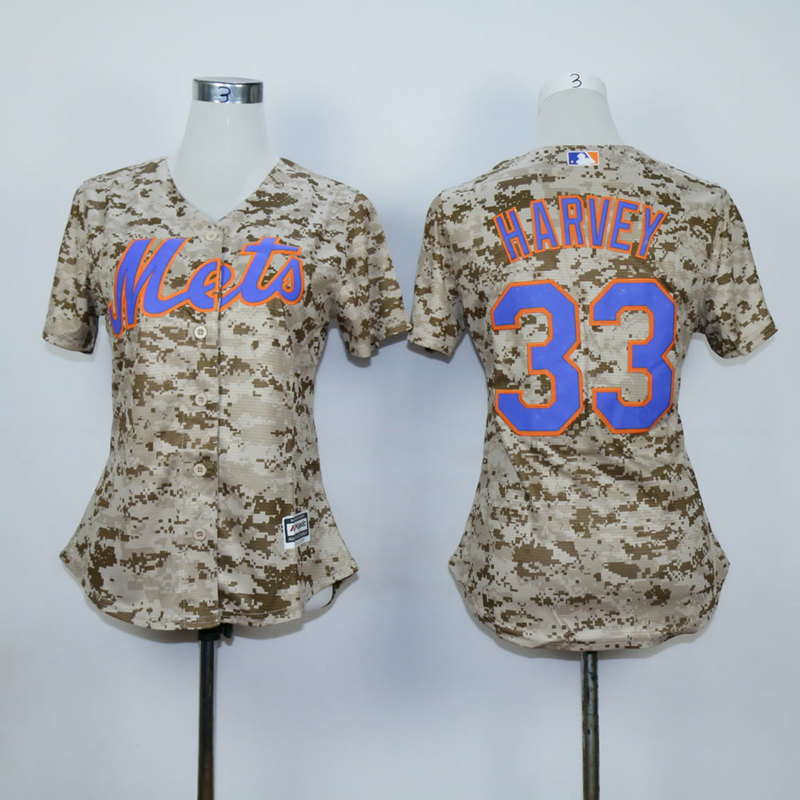 Women New York Mets 33 Harvey Camo MLB Jerseys